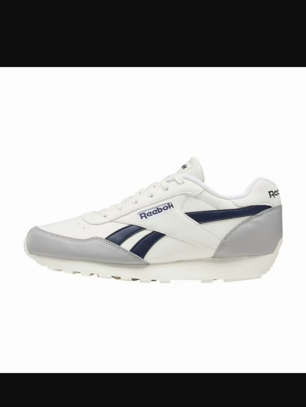 Reebok Women-s/Men's White, Navy & Gray Retro Runner